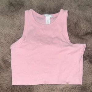 H&M Light Pink Ribbed Crop Tank